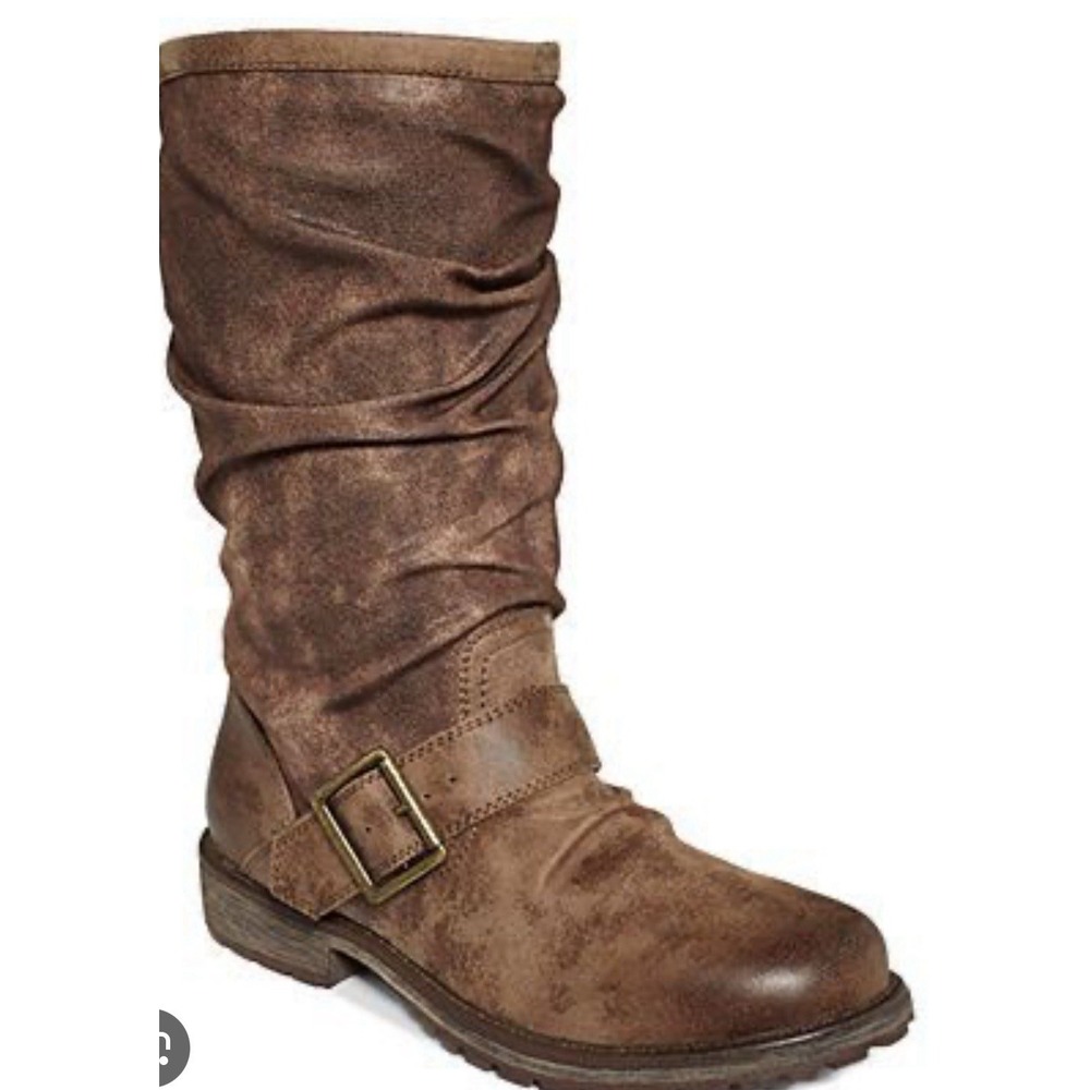 Roxy Surf -Brown Boots Buckle Moto Womens Size 10 Biker Western Boho Festival